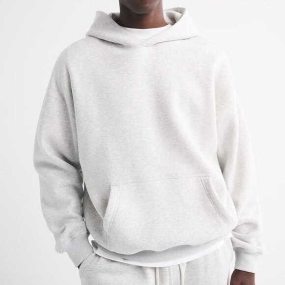 Abercrombie & Fitch SOFT A&F Essential Popover Hoodie XXL Light Heather Gray $70 - Picture 3 of 16